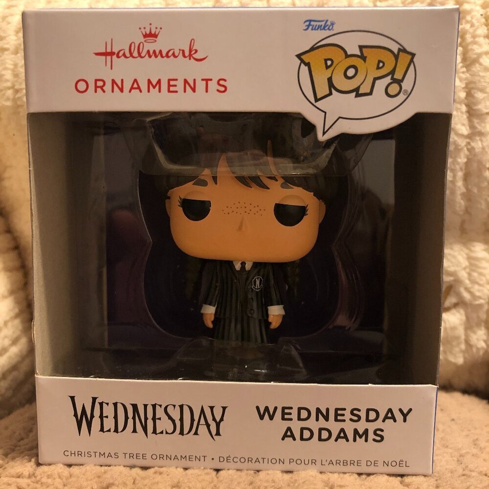 NIB 2024 Hallmark Funko Pop! WEDNESDAY ADDAMS Christmas Boxed Ornament Goth Girl